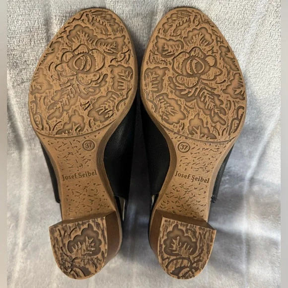 Josef Seibel Bonnie 09 Peep Toe Leather Black Booties EU 37 US 6 to 6.5 - Picture 6 of 11